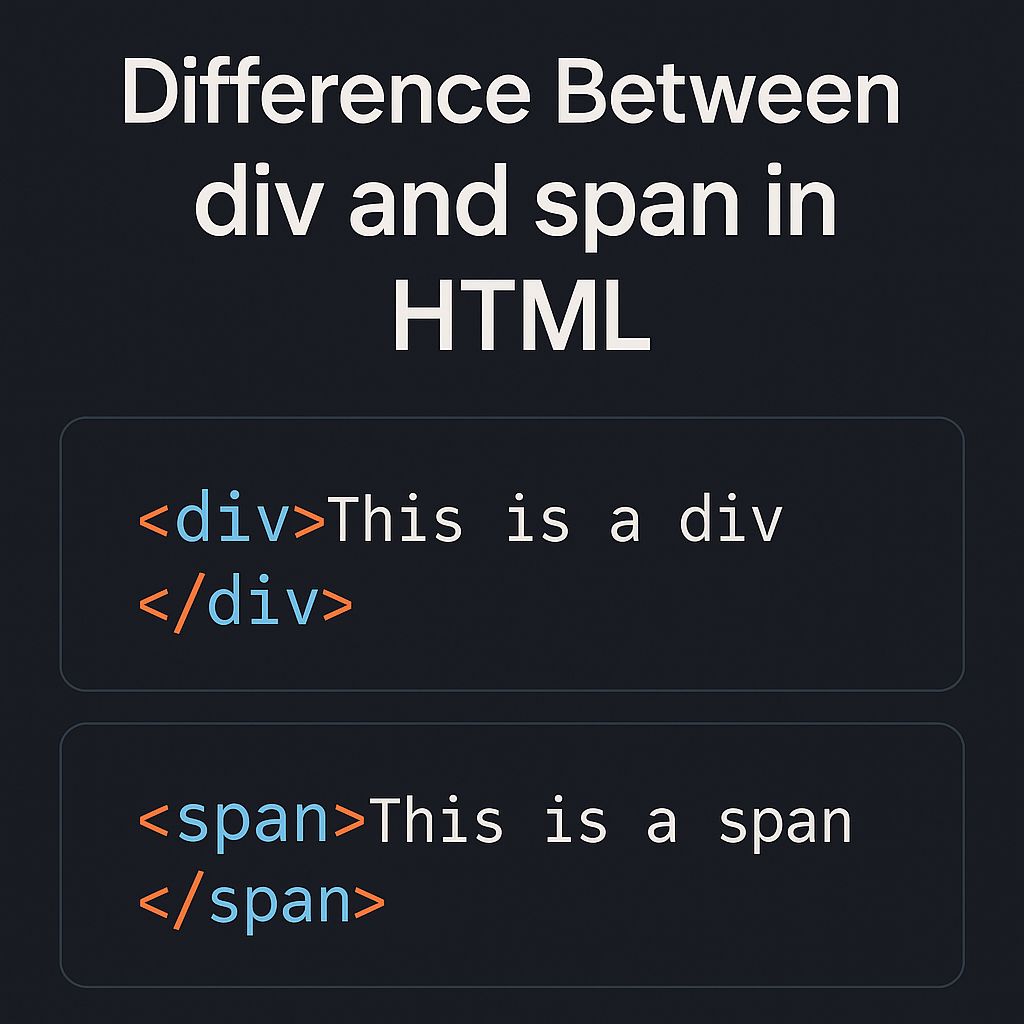 Difference Between div and span in HTML (with Examples)