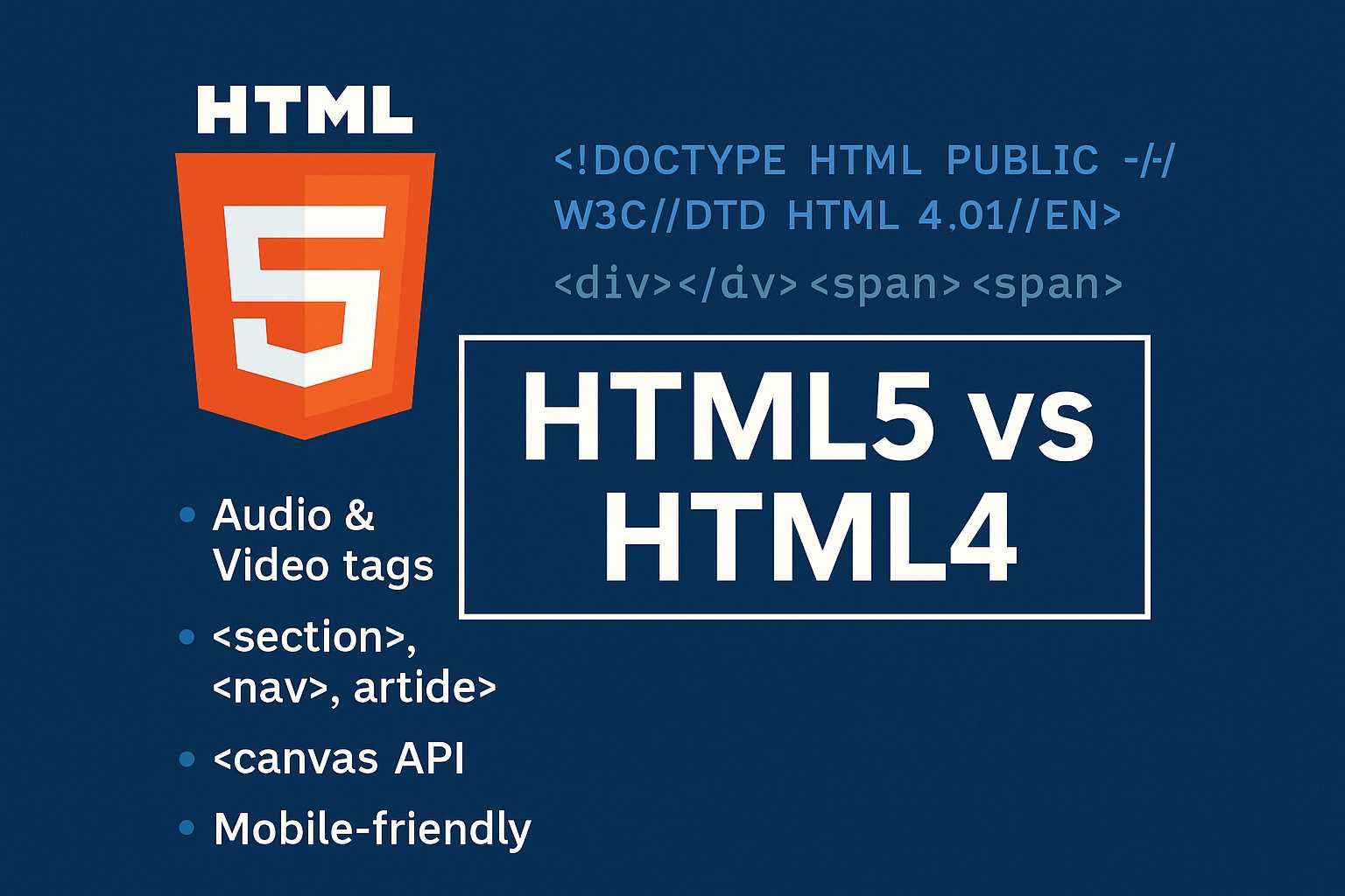 HTML5 vs HTML4: Key Differences, Features, and Why HTML5 Matters in 2025